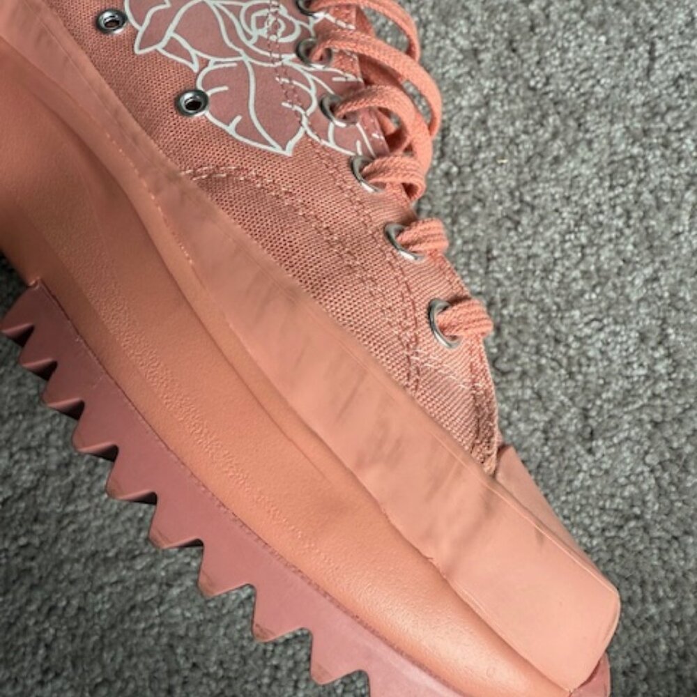 Women’s Pink Floral High-Top Sneakers - Picture 3 of 3